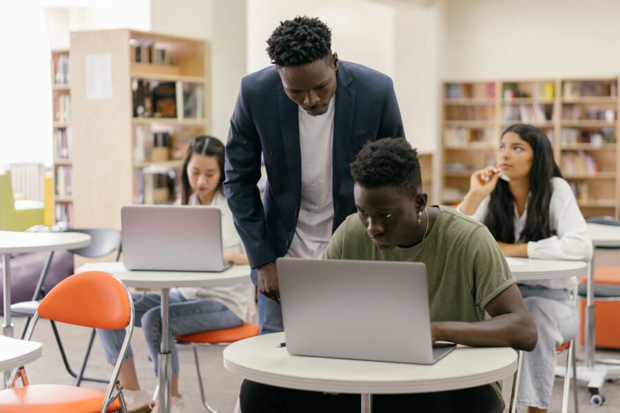 Teacher laptop projector