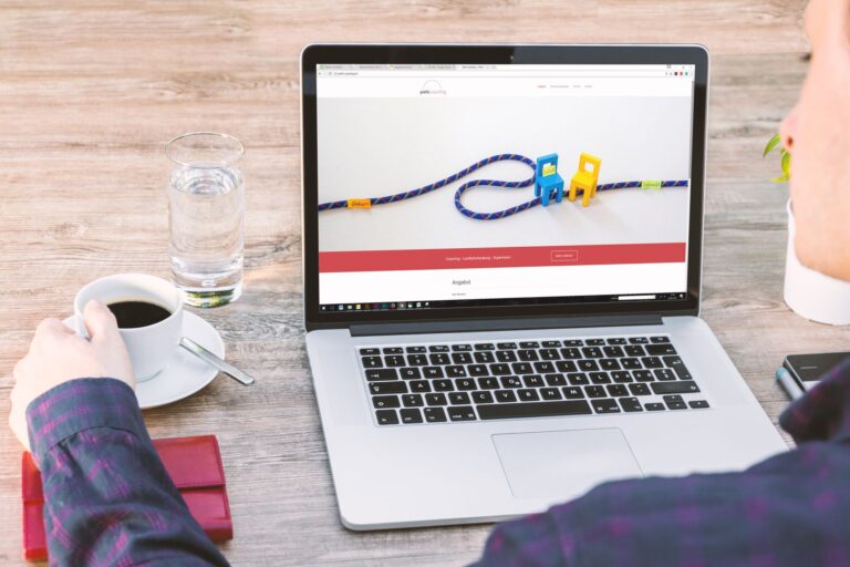 Person checking website