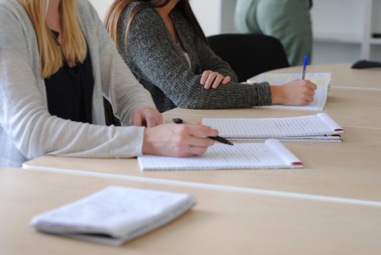 University classroom discussion