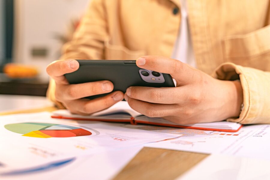Person checking phone