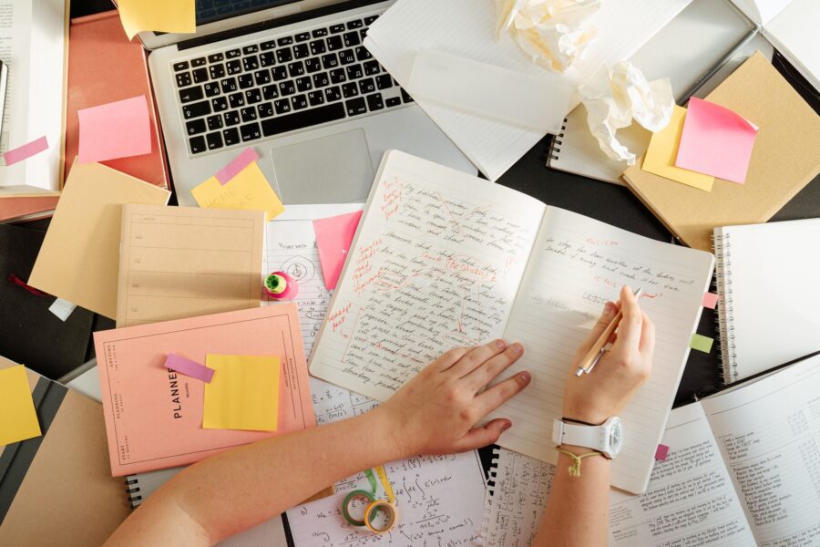 Student writing research