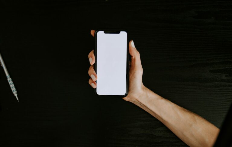 Hand holding phone