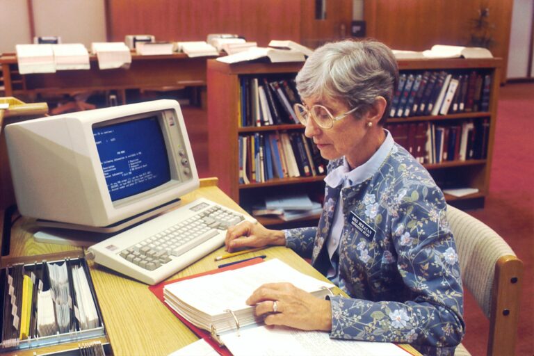 Library computer screen