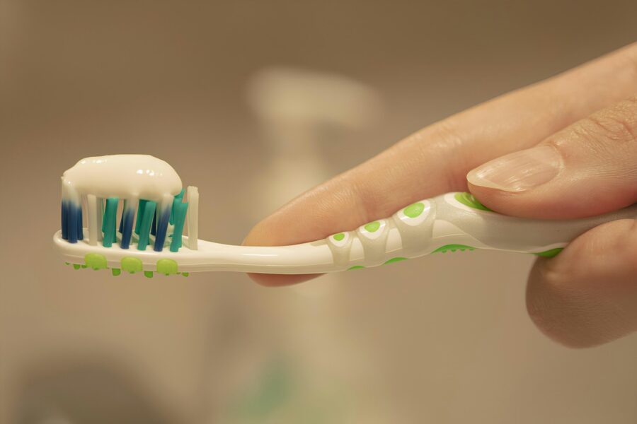 Toothbrush toothpaste sink