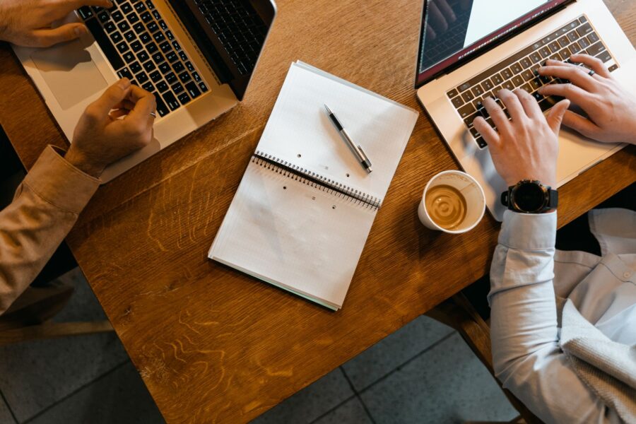 Laptop notebook coffee