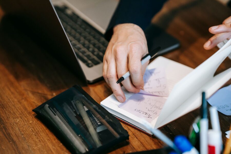 Person writing habit