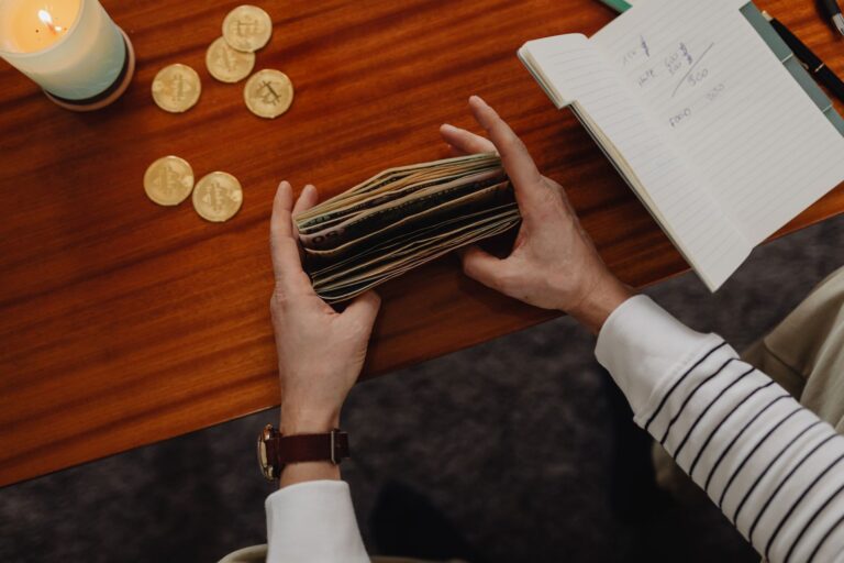 Dice coins wooden