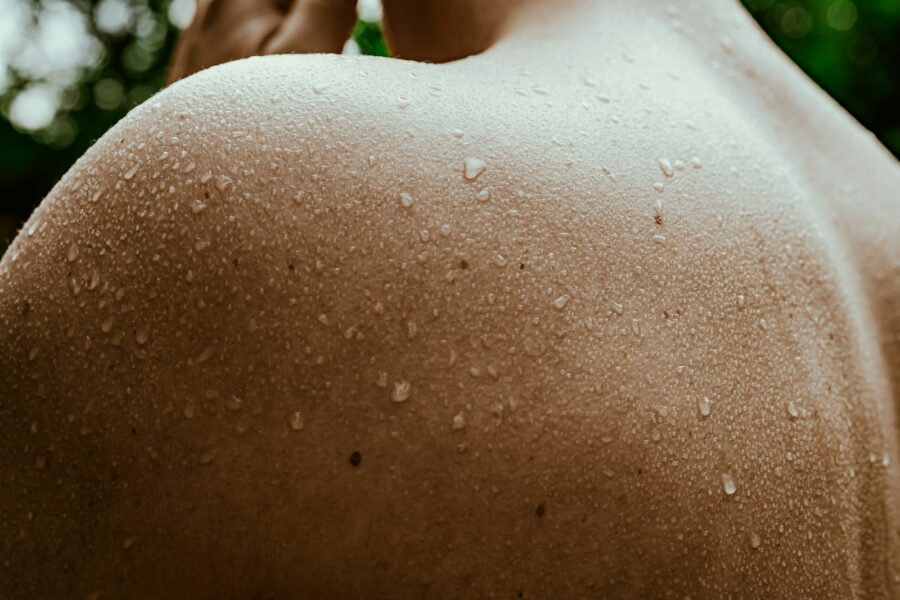 Person sweating running