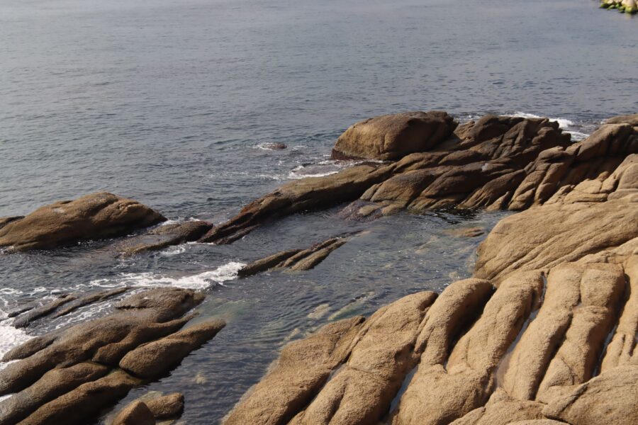 Rocky coastline high