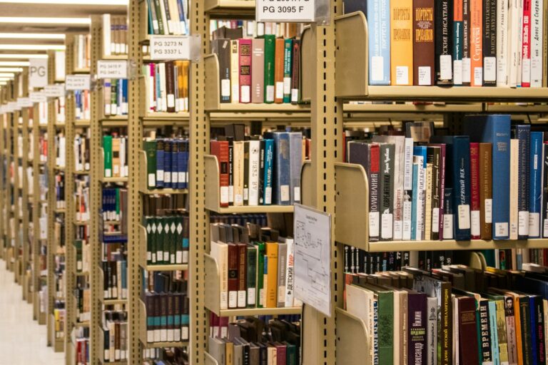 University library shelves