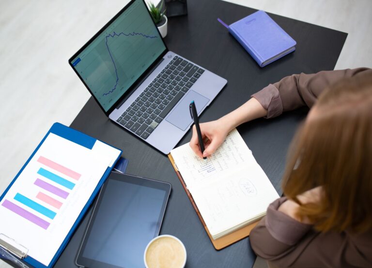 Researcher analysing data