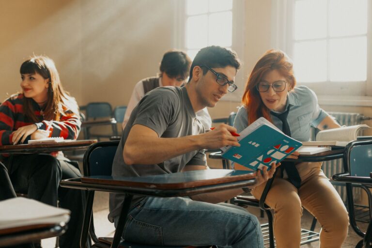 University classroom students