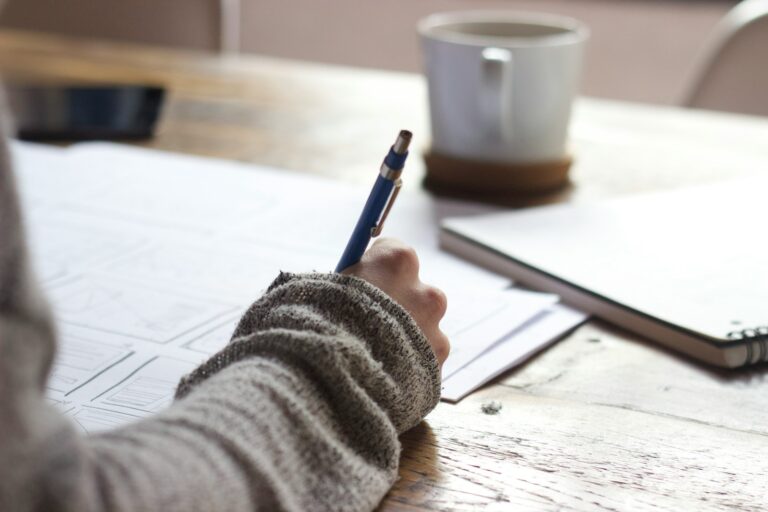 Researcher writing sampling