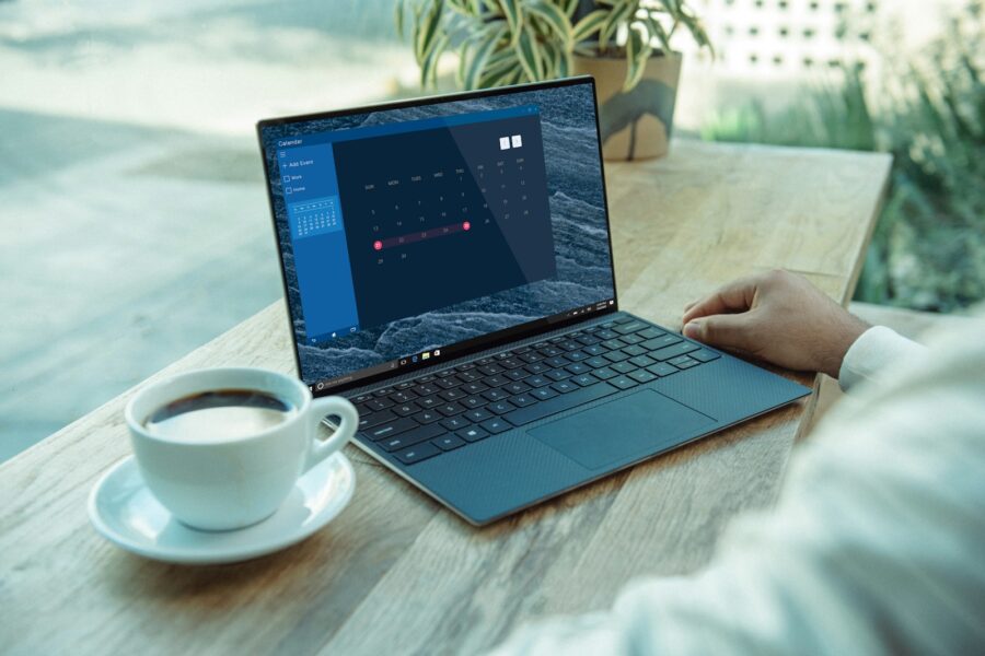 Laptop smartphone coffee