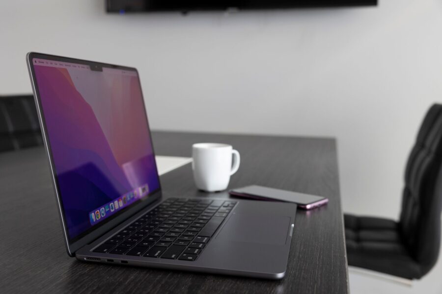 Laptop smartphone coffee