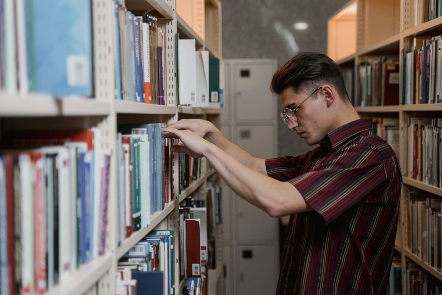 Student reading academic