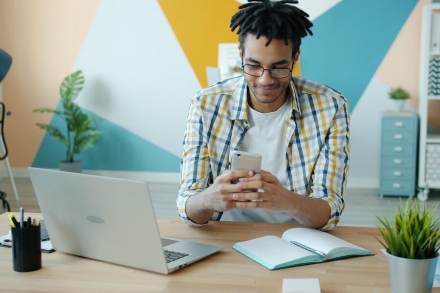 Student studying digital