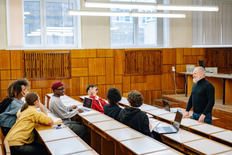 University classroom students